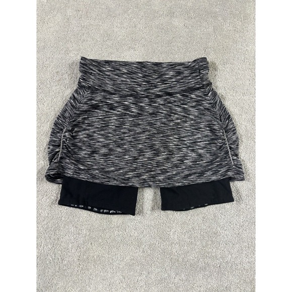 Athleta 2‎ in 1 Skirt Skort Women's XXS Skirted Biker Shirt Reflect Black Gray - Picture 1 of 7